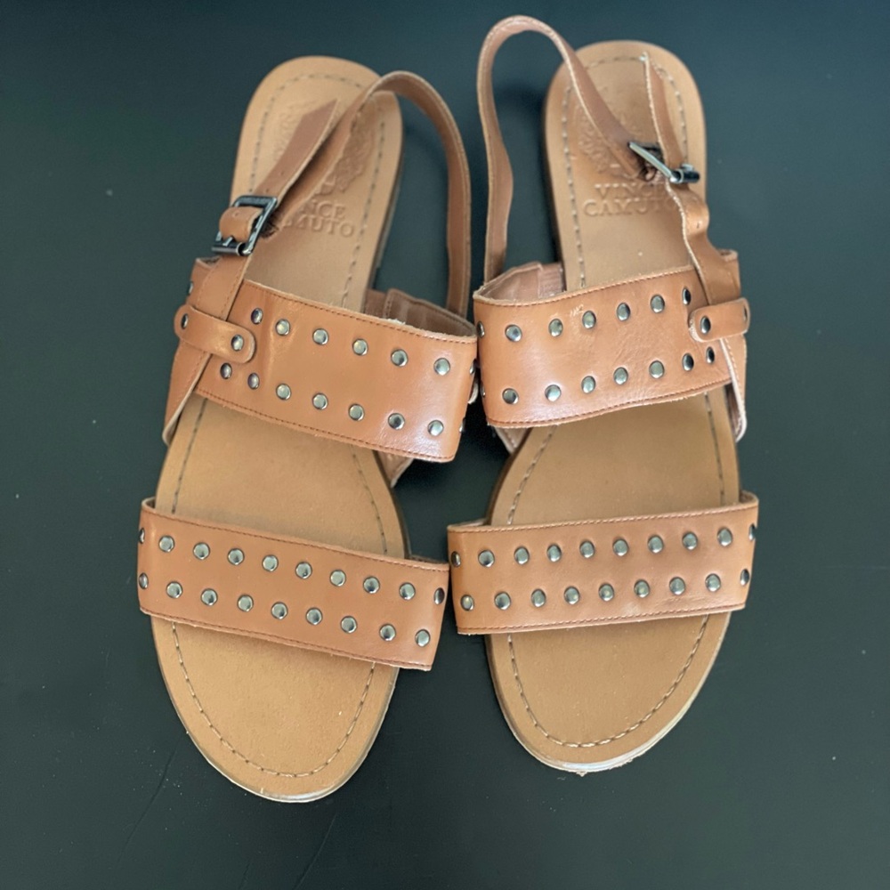 Vince Camuto Brown Studded Sandals